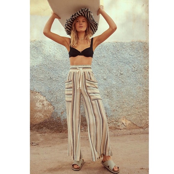Free People Pants - Free People Jones Beach Wide Leg Pants Indigo XS